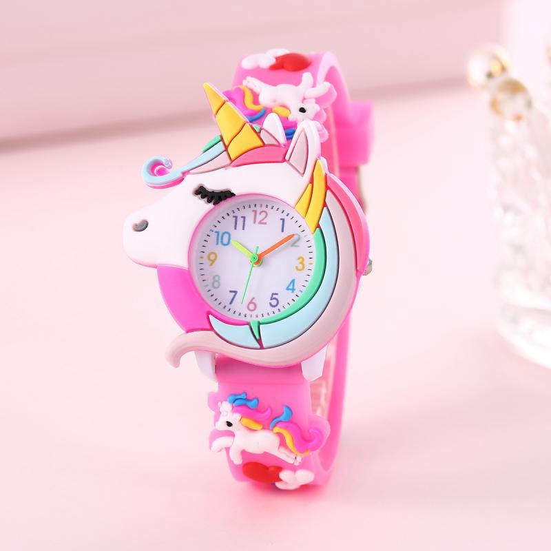 Silicone Watch Band 22Mm - 子供のレインボークラウドプリント時計、シリコンバンド、子供、男の子、女の子の時計のためのかわいいクォーツ漫画時計、新しい、2024