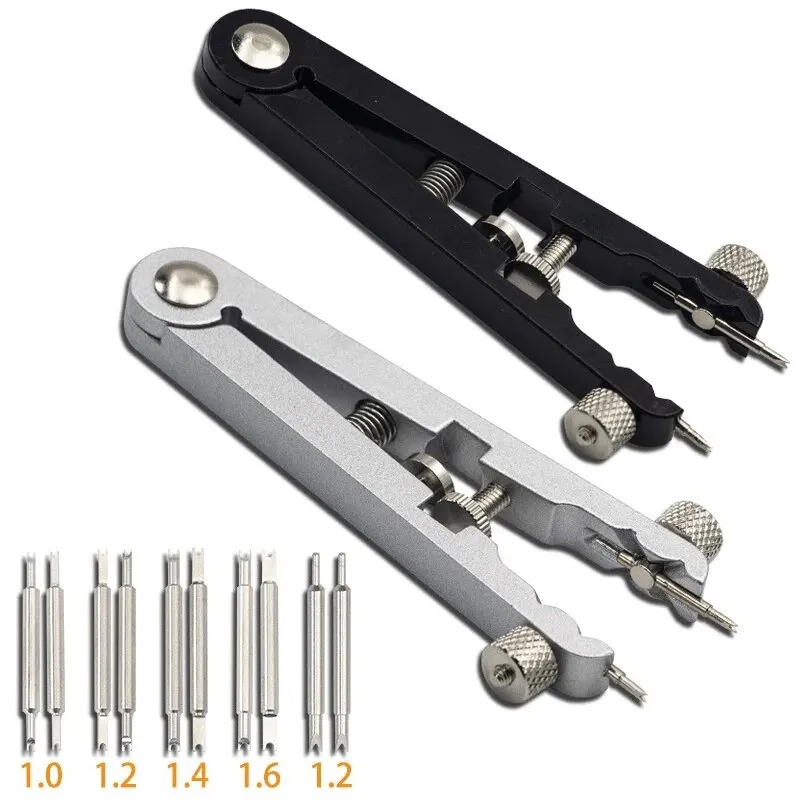 Spring Bar Tool Set - アルミニウム合金時計バンドリムーバープライヤースプリングバーV字型アジャスター時計ストラップ修理ツール時計メンテナンス用