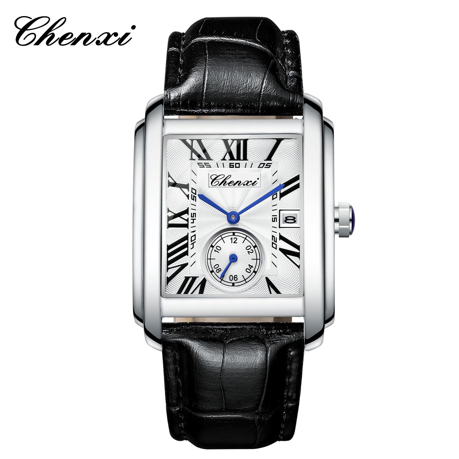 Chenxi 8216 新ファッションボーイクラシック長方形 - Leather Watch Band Men のレビューと価格