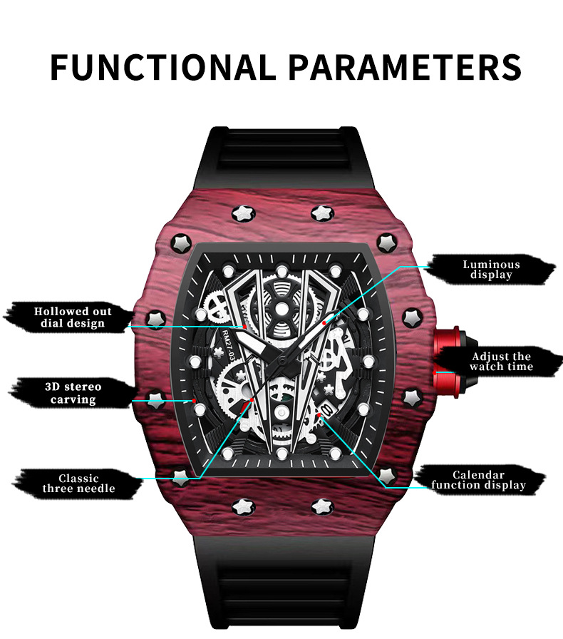 BINBOND B8577 ファッションメンズクォーツ腕時計 - Rubber Strap Diver のレビューと価格