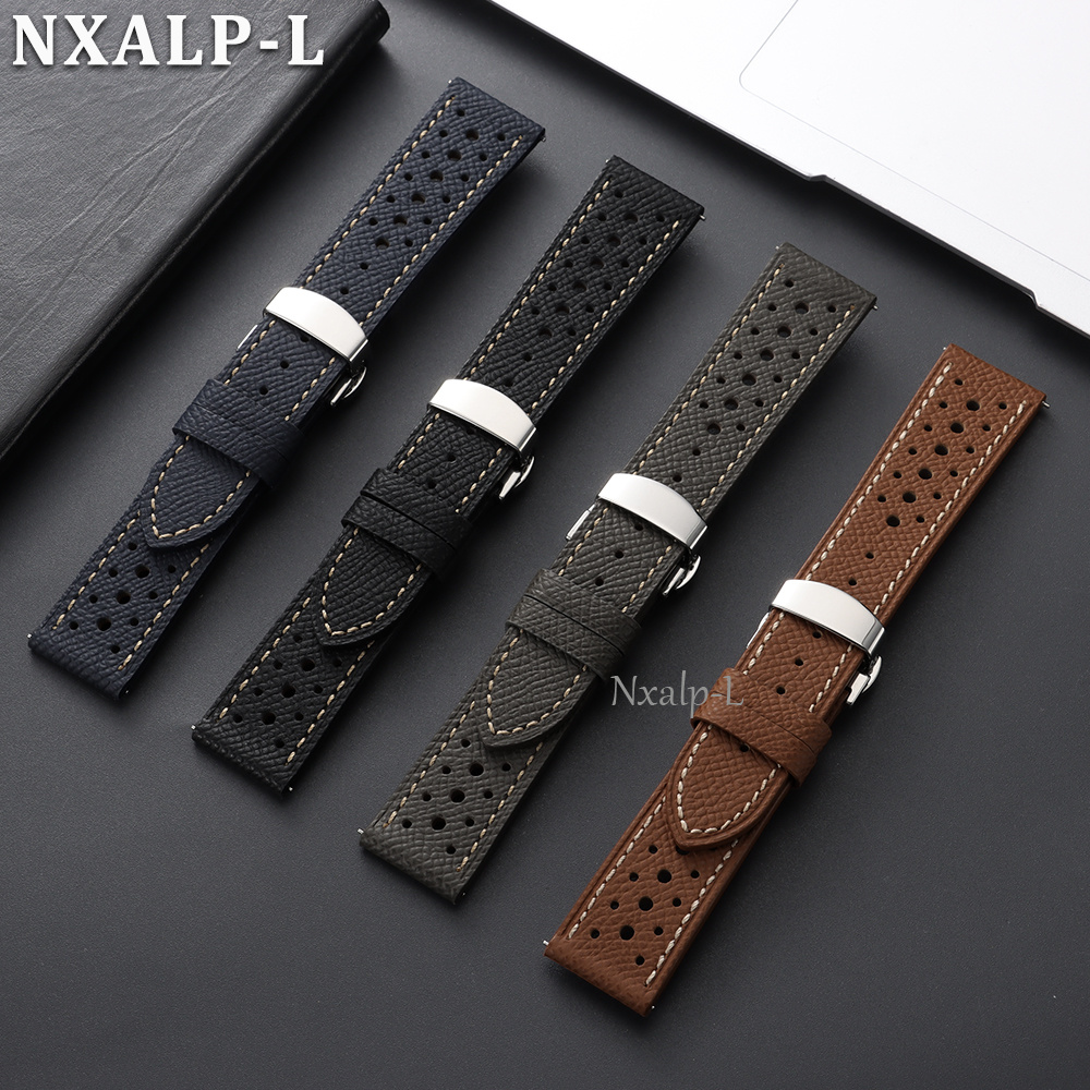 バタフライバックル牛革製腕時計ストラップ 18mm 19mm - Leather Watch Band Men のレビューと価格