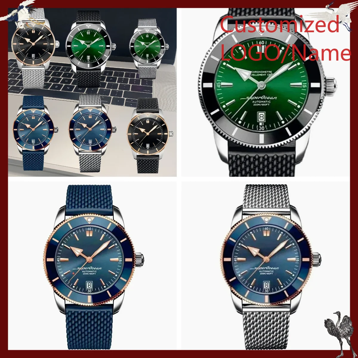 A1212ストア カスタマイズウォッチ 46mm スポーツ自 - Stainless Bracelet Diver のレビューと価格
