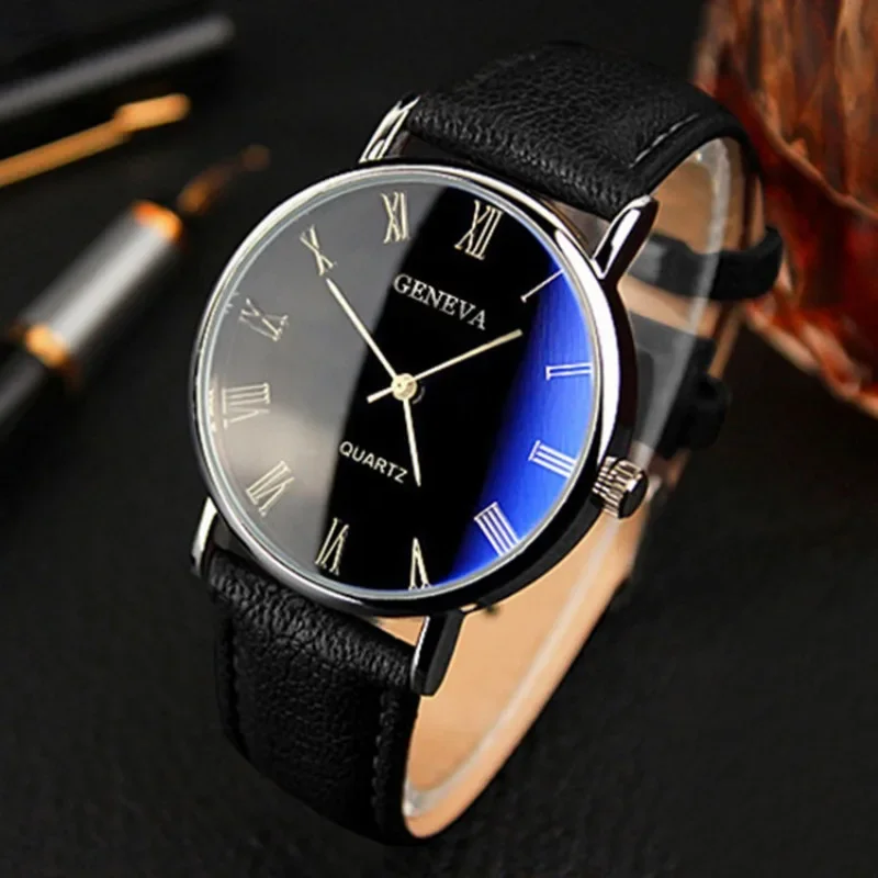 有名なブランドの男性クォーツ時計ビジネスカジュアルファッショ - Leather Watch Band Men のレビューと価格