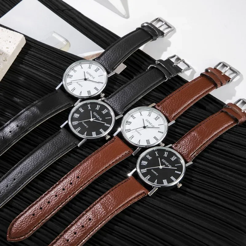 有名なブランドの男性クォーツ時計ビジネスカジュアルファッショ - Leather Watch Band Men のレビューと価格